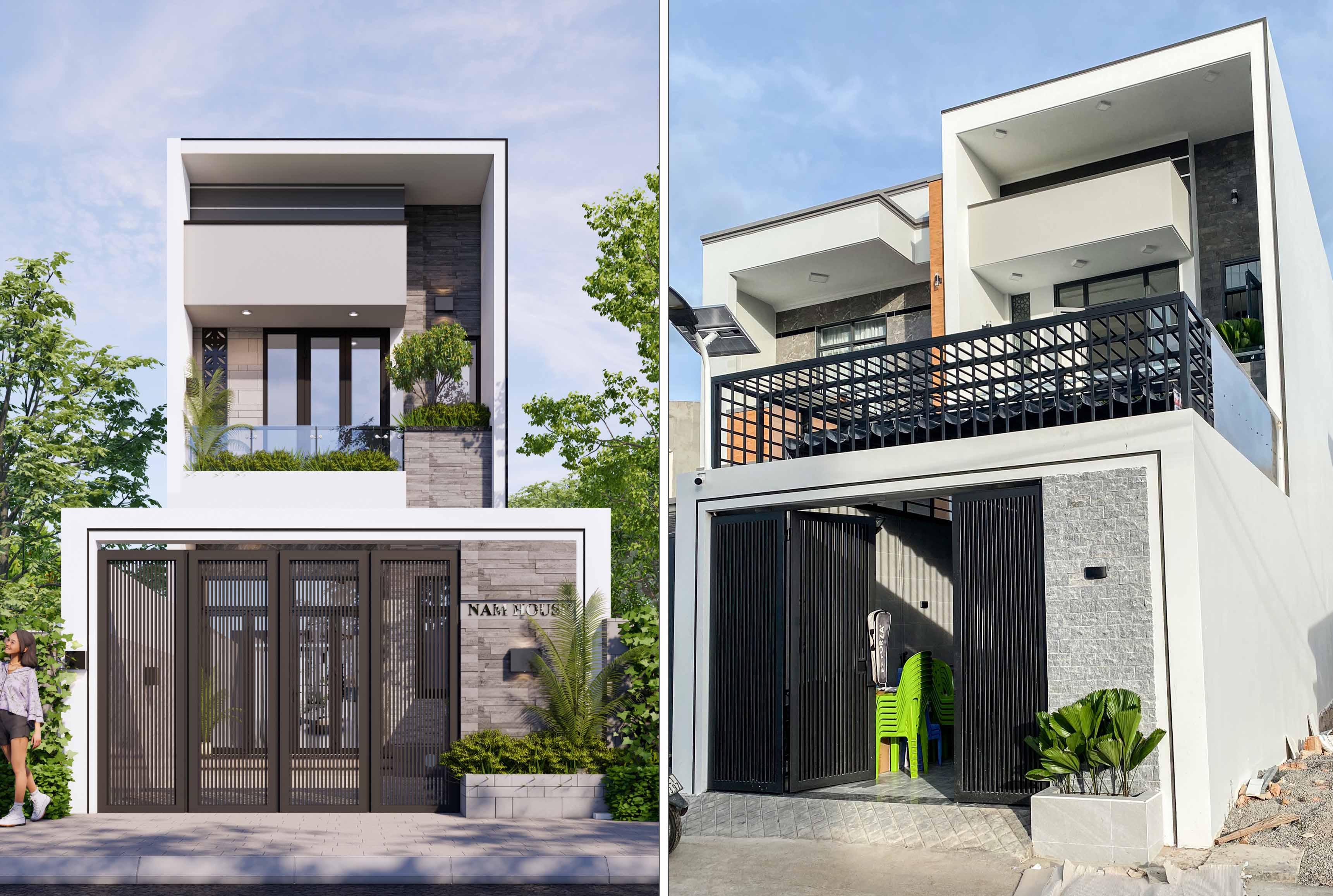 Hình ảnh thực tế công trình nhà phố 2 tầng tại Phong Nẫm