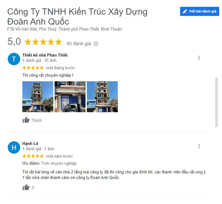 Đánh giá khách hàng - Nhà thầu xây dựng uy tín Bình Thuận Đoàn Anh Quốc Đánh giá khách hàng - Nhà thầu xây dựng uy tín Bình Thuận Đoàn Anh Quốc